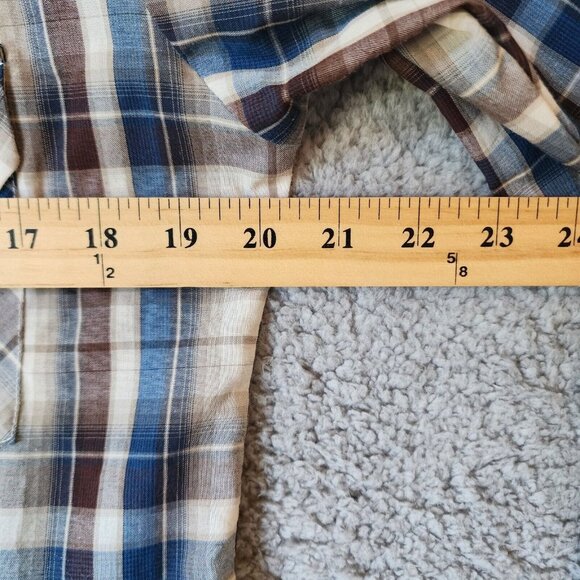 Plains Westernwear Multicolor Plaid Rodeo Cowboy Pearl Snap Shirt Size Small - Picture 8 of 12